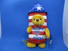 Disney Parks Theme Park Edition 2002 Happy 4th of July Winnie The Pooh Plush 10"