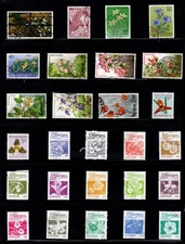 Centsational Amazing Topical Group Worldwide Cancelled Flower Themed Stamps
