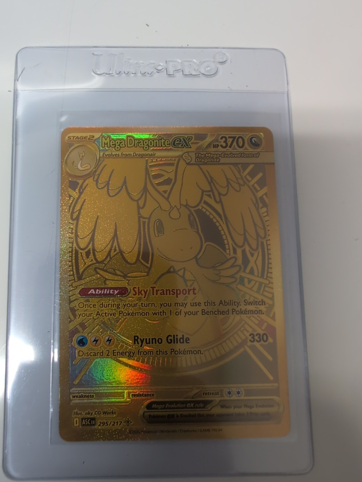Pokemon Mega Dragonite EX Gold Rare Full Art Foil Ascended Heroes 295/217 LP