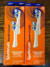 Spinbrush Smart Clean Replacement Toothbrush Head 2 Pack 4 Total SOFT