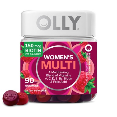 Olly Women's Multivitamin Gummy, Vitamins A, D, C, E, Biotin, Folic Ac