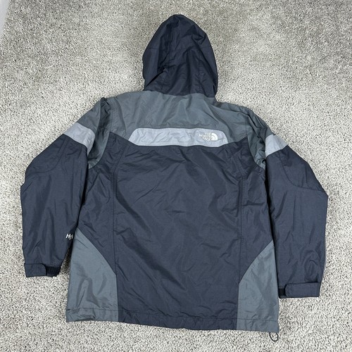 North Face Jacket Boys L Gray HyVent Hooded Waterproof Outdoor Rain Shell ONLY - Picture 9 of 14