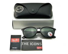 Ray-Ban Sunglasses RB4171 Erika Black Frame Polarized Green Lens 54mm for Women