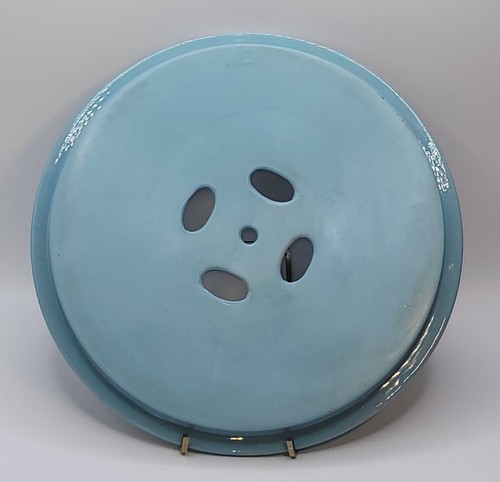 Ceramic Blue Floral Tray Bowl Cover Lid •Water Storage Lid/Flower Frog/Plant 10" - Picture 2 of 10