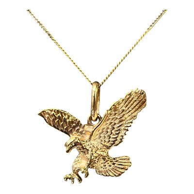 9ct 9k Yellow Gold Large Eagle Pendant 7.94 Grams. Brand New