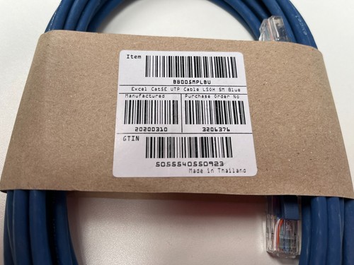 Excel Cat 5e U/UTP Lama Avviata Patch Piombo LSOH 5m - Blu - Foto 3 di 3
