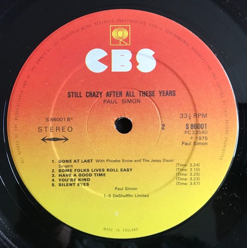PAUL SIMON - STILL CRAZY AFTER ALL THESE YEARS S 86001 superb - Picture 4 of 6