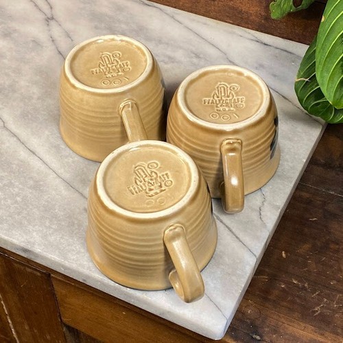 Pfaltzgraff Stoneware Folk Art Brown Blue 12pc Cup Mug & Saucer #100 ~ Set of 6 - Picture 8 of 24