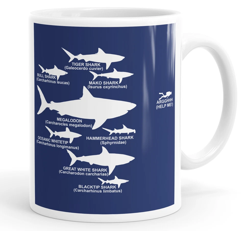 STREETSIDE SURGEONS Shark Hierarchy Diver Diving Funny Coffee Mug Tea Cup