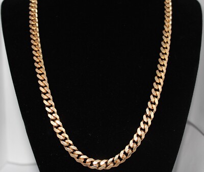アクセサリー 19SO 24/7 18k necklace Real Solid 24K Gold Open Curb 7mm Chain Necklace GL Lifetime
