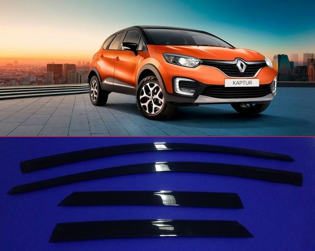 Renault Captur SMOKE TINT WINDOW VISOR SHADE/VENT WIND/RAIN DEFLECTOR
