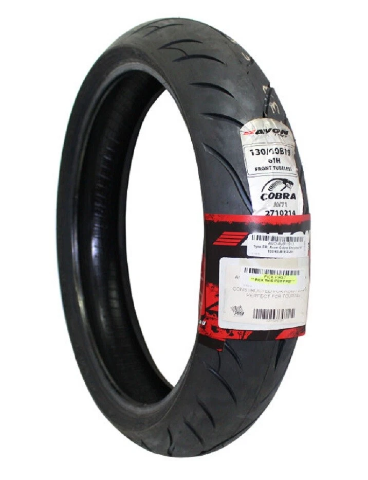 AVON COBRA CHROME 130/60B19 FRONT TIRE HARLEY STREET GLIDE ROAD