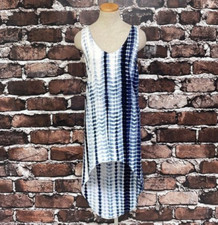 Staring at Stars Anthropologie Dress Women's M Medium Blue Tie Dye Tank High Low