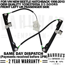 VW Beetle Window Regulator Front Left Passenger Electric 1998-2010 2/3 Doors