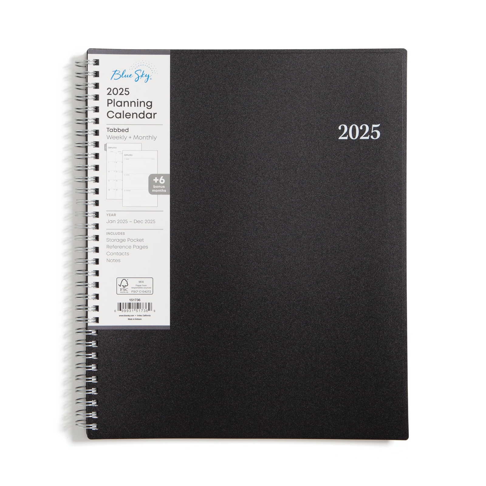 2025 Weekly and Monthly Planner Calendar, January - December, 8.5