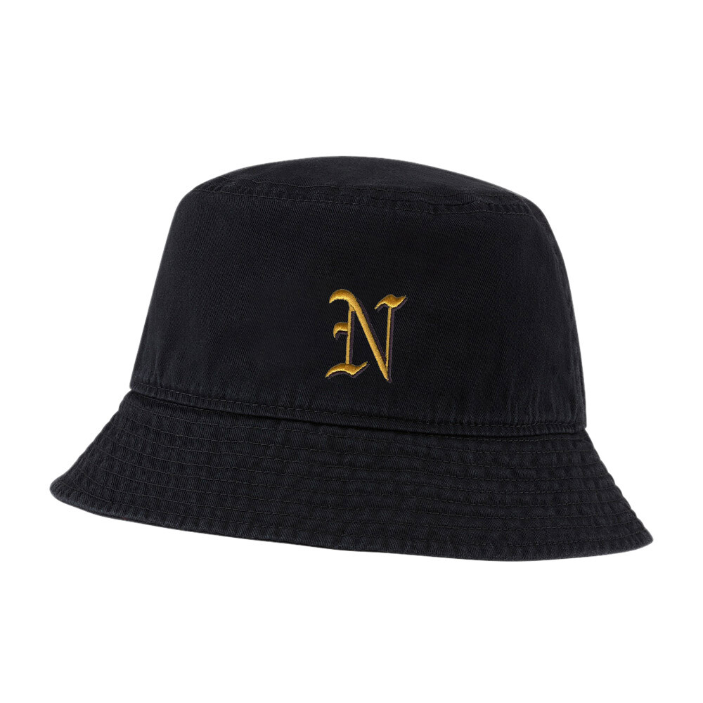 Vintage N Embroidered Cotton Bucket Hat for Men & Women-image