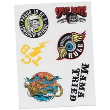 Lowbrow Customs Sticker Sheet No. 2 mama tried split lanes chopper bobber