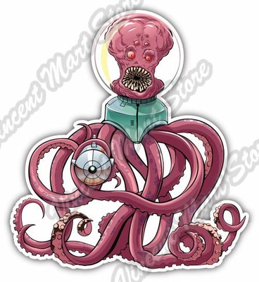 Alien UFO Octopus Outer Space Bug Monster Car Bumper Vinyl Sticker ...
