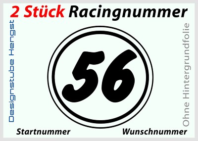 2x Motorrad Auto Startnummer 8,5 cm Race Wunschnummer Tuning  DUB JDM Folie 