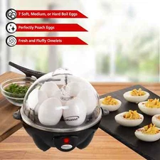 Brentwood TS-1045BK Electric 7 Egg Cooker w/ Auto Shut Off BOIL POACH or OMELET
