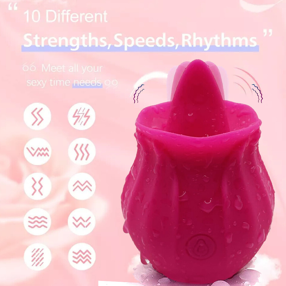 Rose Vibrator Clit Sucking Licking G-Spot Dildo Oral Adult Sex Toys for  Women US | eBay