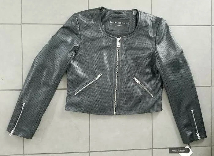 Bagatelle city cropped leather biker best sale jacket