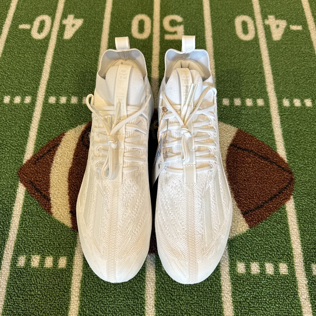 Adidas ADIZERO Primeknit Triple White Chrome Football Cleats  display picture 2