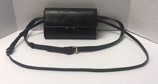 Parfois Black Leather Convertible Crossbody Or Waist Purse European 8.5x5”