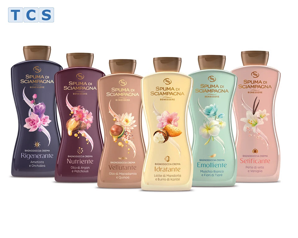 SPUMA DI SCIAMPAGNA Bagnodoccia crema, pflegendes Schaumbad, 6 Sorten