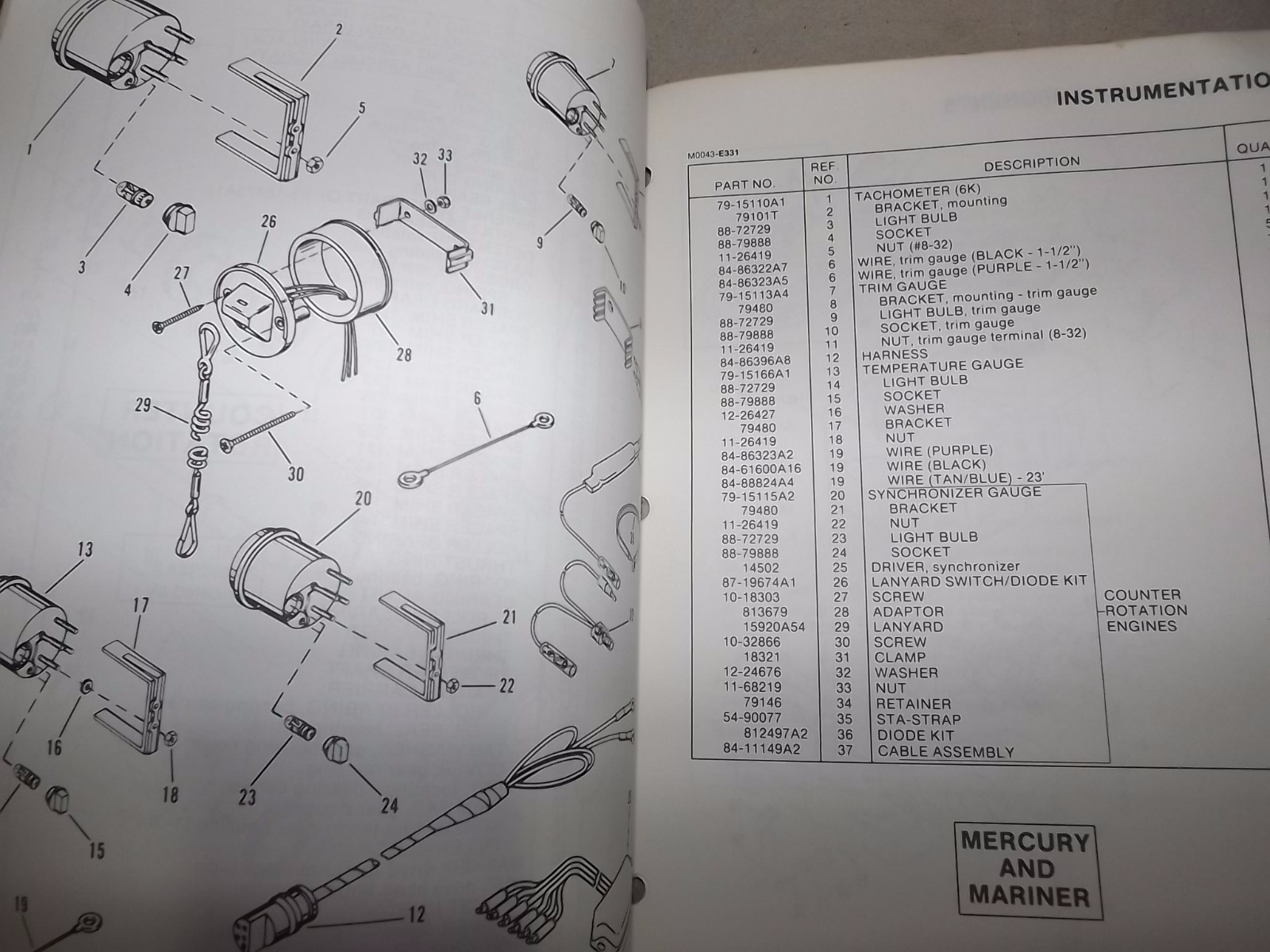200 HP (V6) Quicksilver Parts Catalog 90814180 Sept 1989 C100861 & up