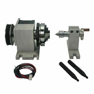 CNC Engraving Machine Four-axis Rotating Shaft 65mm Chuck with Thimble Tailstock