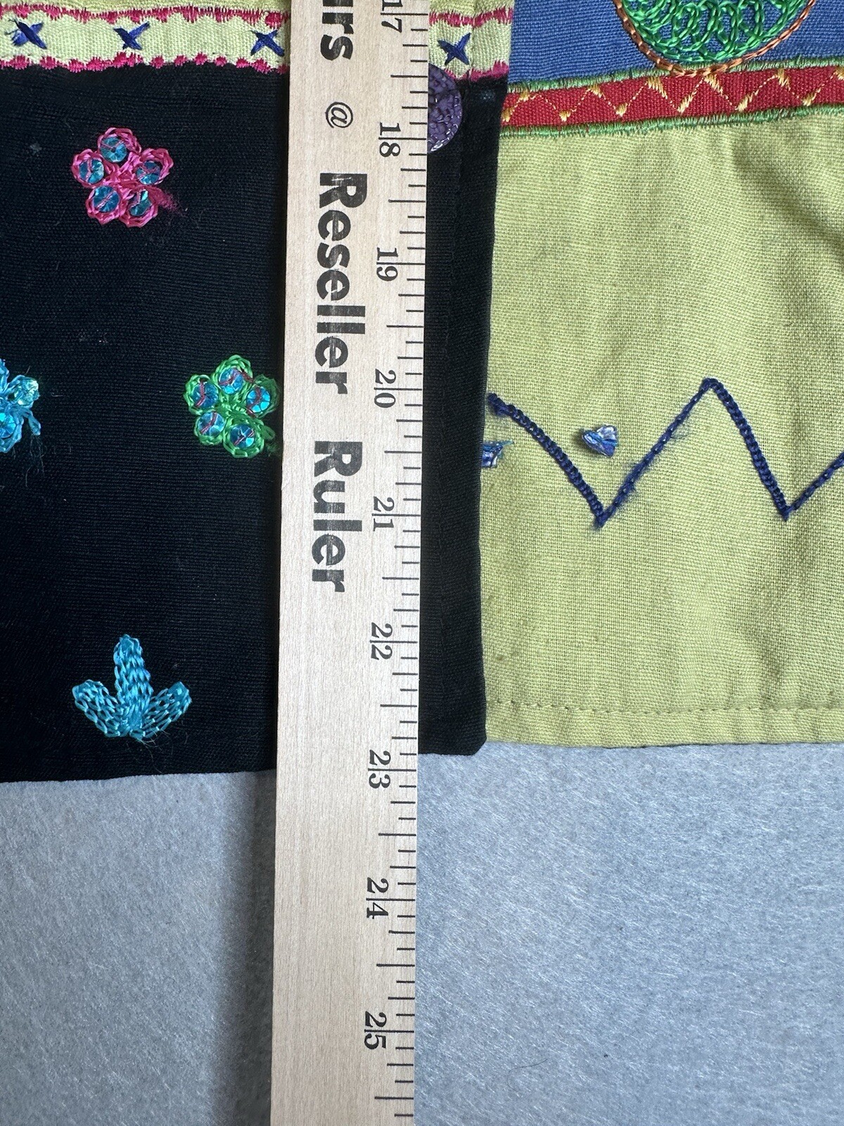 New Direction Patchwork Jacket Large Linen Blend … - image 13