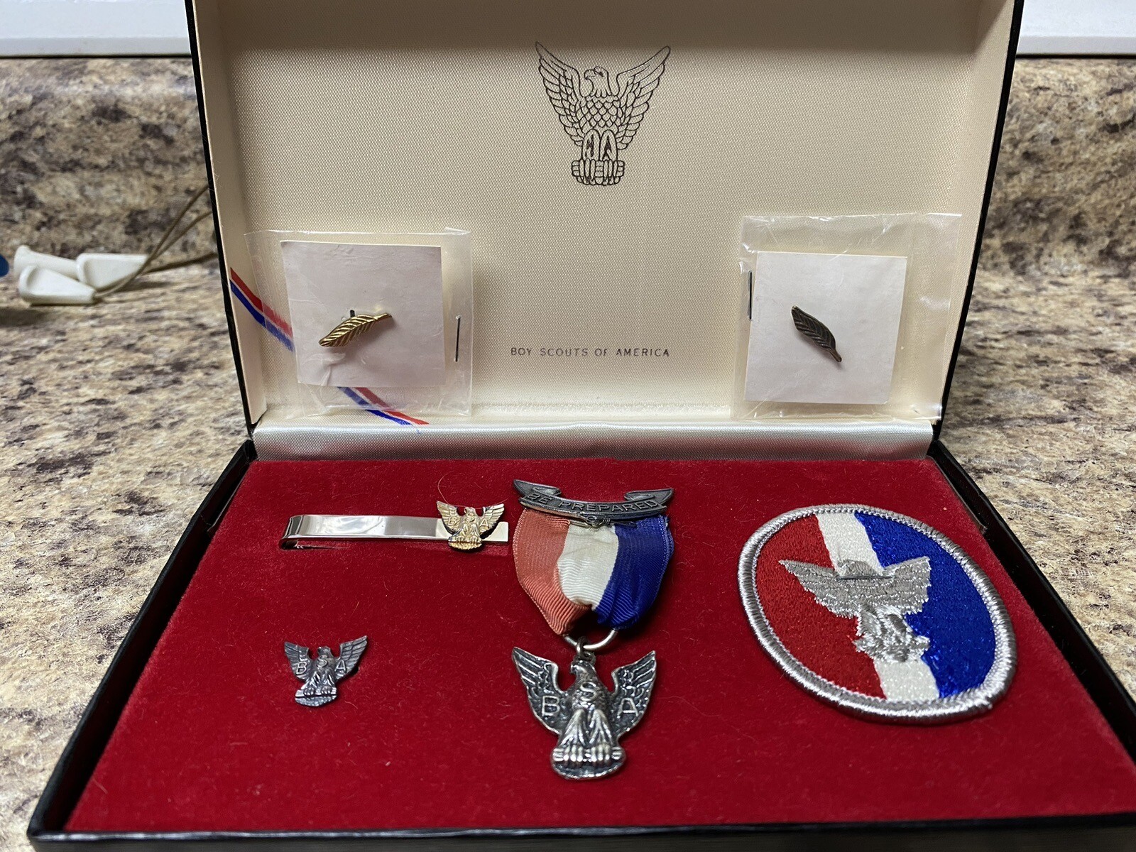 Vtg BOY SCOUTS of AMERICA Eagle Scout BSA Award Set w Gold &amp; Bronze ...