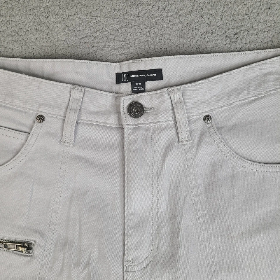 Pantalones Cortos INC International Concepts Para Hombre 34 Gris Denim Cremallera Bolsillo Mezcla de Algodón Foto 3 de 4