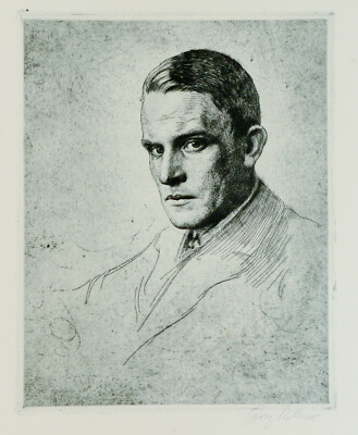 Georg Kellner: Portrait Radierung Handsigniert 1923