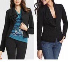 CAbi Women s Size Medium Long Sleeve One Button Black Absolute Blazer Jacket