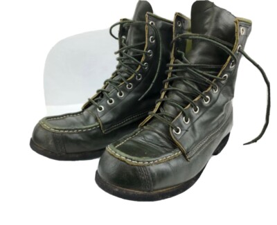 Vintage Green Leather Sporting Boots. Women s Size 8A