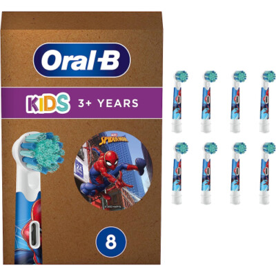 Oral-B Aufsteckbürsten EB10-8 Kids Spiderman 8er Ersatzbürsten ab 3 Jahren