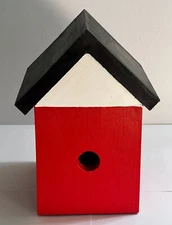 Handmade Birdhouse Red Black And White Made In USA