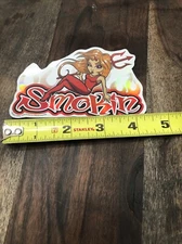 Y2K ODM 2002 Smokin Devil Girl Holographic Sticker Vending Machine Sticker