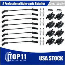 Set of 8 Ignition Coil & Spark Plug & Wire For Chevrolet 1500 Tahoe GMC UF413