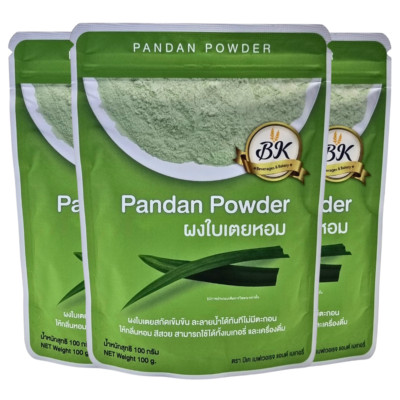 Dried Pandan Leaves Powder BK Natural Aroma Bakery Dessert Cake Drinks 100g x3