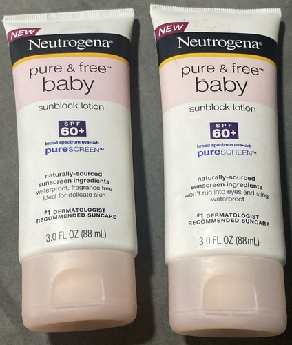 Neutrogena Lote De 2 Protectores Solares Puros Y Gratis Bebé FPS 60+ Bloqueador Solar Resistente Al Agua - Imagen 1 de 4