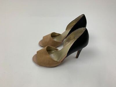 Levity Black Tan Color Block Leather D-Orsay Heels Shoes ANNA 7 Medium AS IS