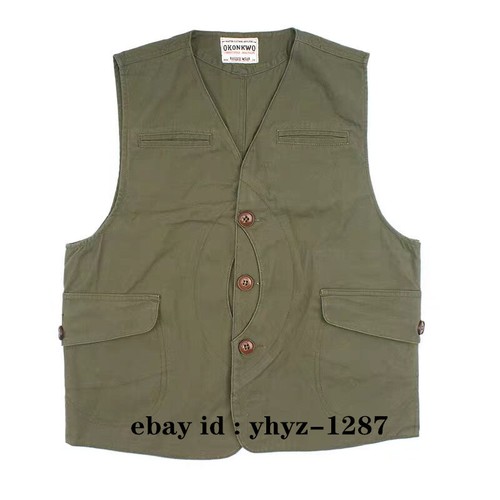 Vintage Game Pocket Canvas Vest Hunting Fishing Outdoor Vest Jacket For Men New - Picture 13 of 16