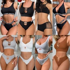 Womens 2-Piece Tankini Set Rhinestone Sexy Swimsuit Bathing Suits Swim Beach US