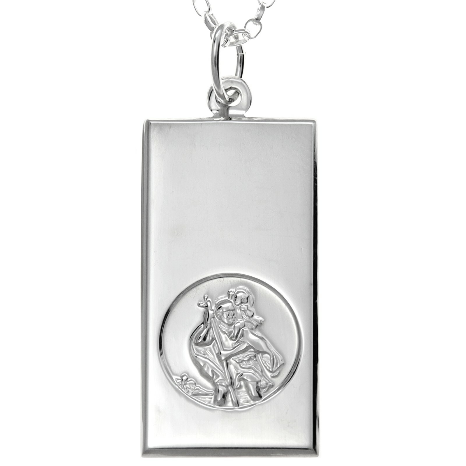 Buy Sterling Silver St Christopher Engraving Option Necklace Chain 16" 18" 20" Curb Chain Protect Us Pendants Round Satin Finish Gift Box 925 Online In India - Foto 5