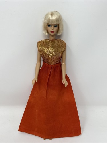 vintage barbie orange dress