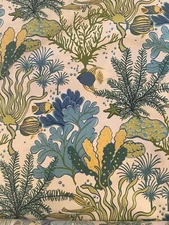 🐠 Beautiful Mill Creek Fabric Upholstery Drapery Fish Under The Sea Aqua Beach
