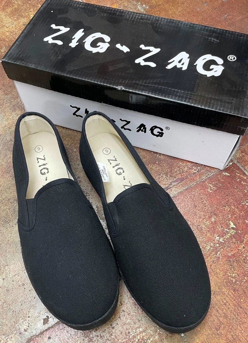 Zig Zag Wino Shoes-Black Lace-Up * Tan Sole - 7201BK